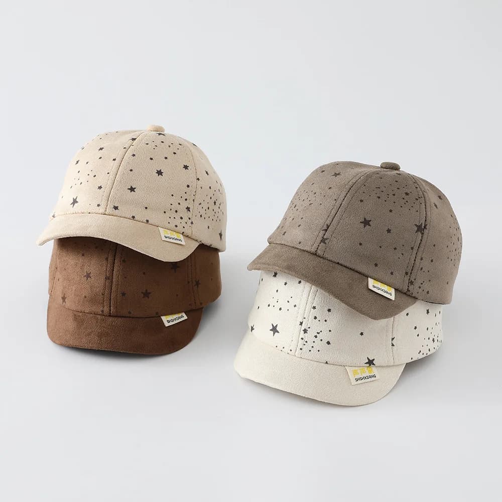 Star Pattern Kids Baseball Hat Boys Girls Duck Tongue Hats Cotton Baby Sunscreen Visor Fashion Letter Children Peaked Cap