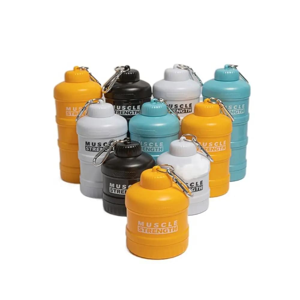 Portable Layer Storage Medicines Box With 3/4 Layer Plastic Powder Protein Box With Durable Mountaineering Buckle