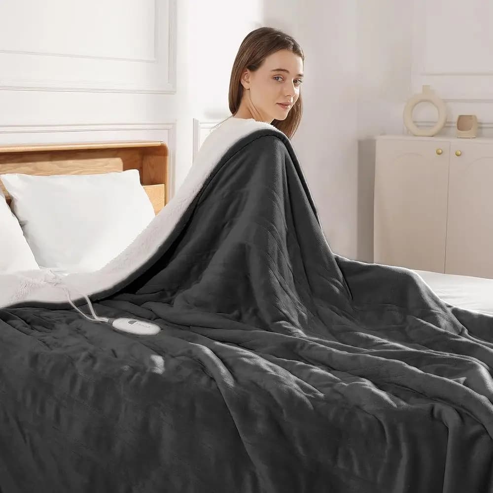 Coperta Elettrica Queen Size 84X90 Pollici - Coperte Riscaldate con Doppio Controllo o per Letto con 5 Impostazioni di Calore e Timer 10 Ore, Ov