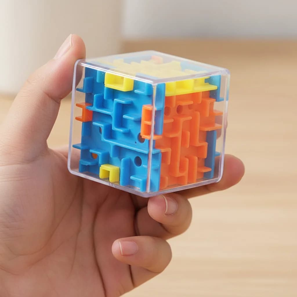 Mini Cubo Magico 3D Labirinto, Puzzle Trasparente a Sei Lati, Cubo di Velocità con Sfera Rotolante, Giocattoli Labirinto per Bambini, Giocattoli Antistress