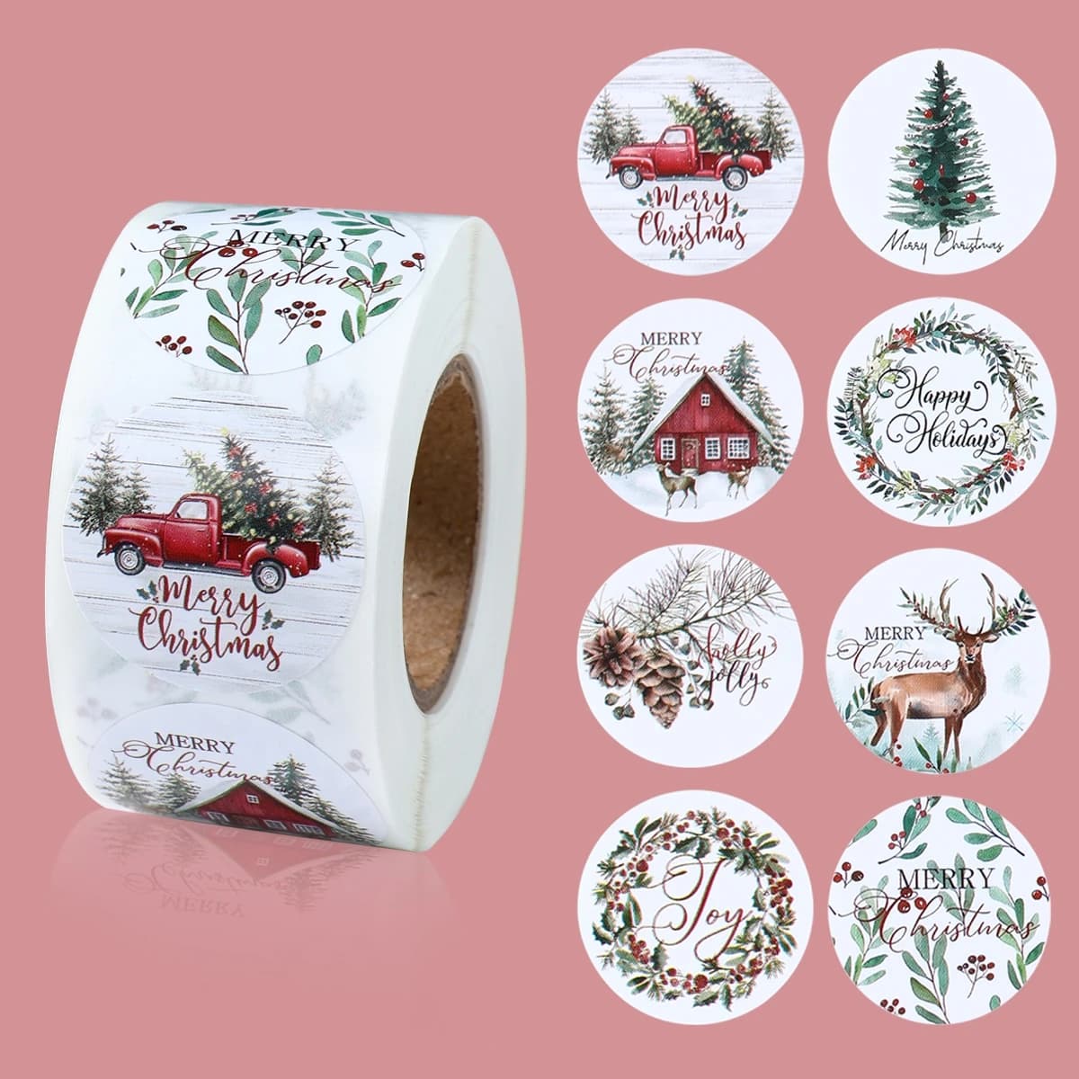 500 pezzi adesivi natalizi decorazione di buon Natale etichette sigillo per feste di Natale Capodanno adesivo per decorazioni per pacchetti di cottura regalo fai da te