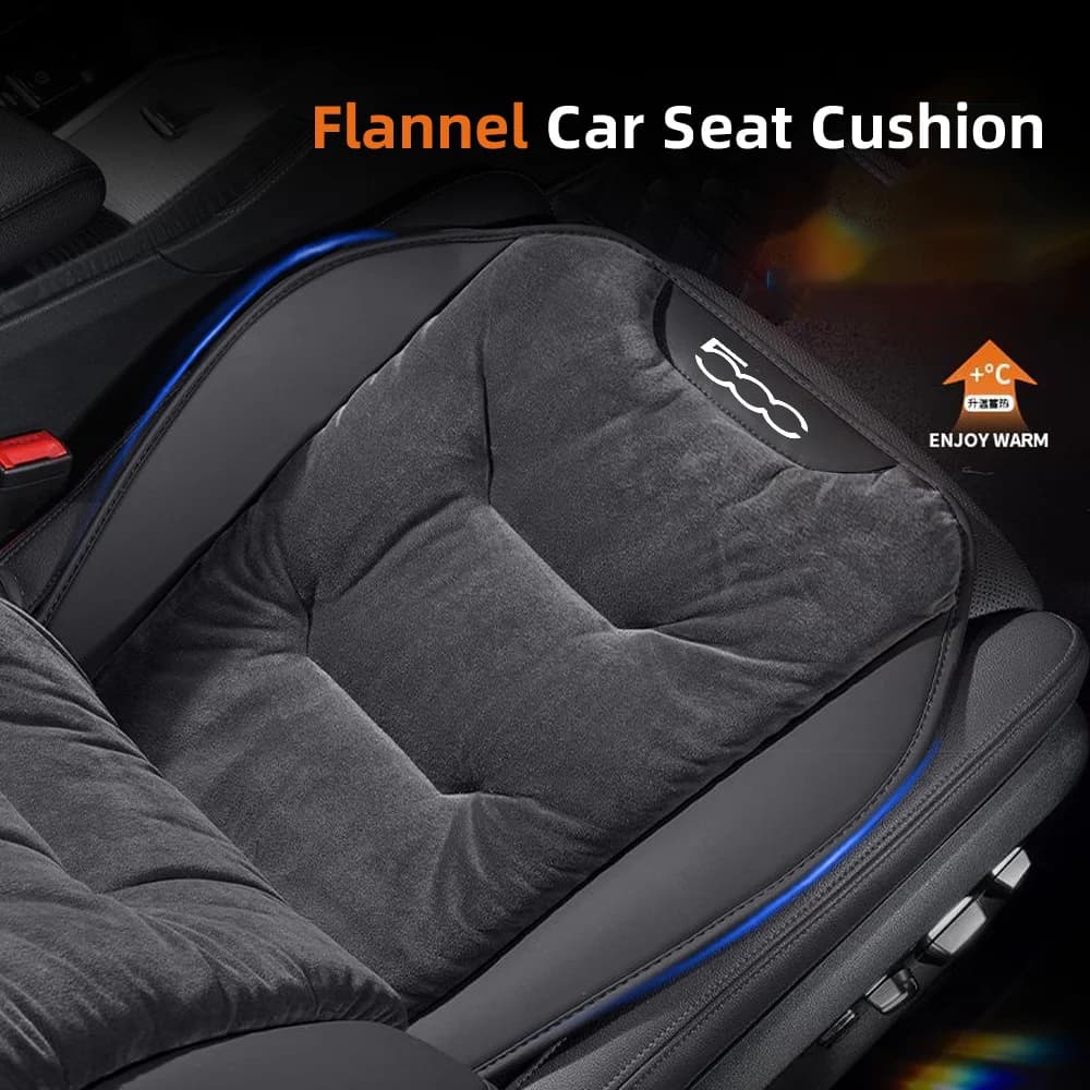 For Fiat 500C 500X 500L Abarth Flannel Car Seat Cover Winter Hot Plush Front/Power Car Seat cushion Interior accessories car