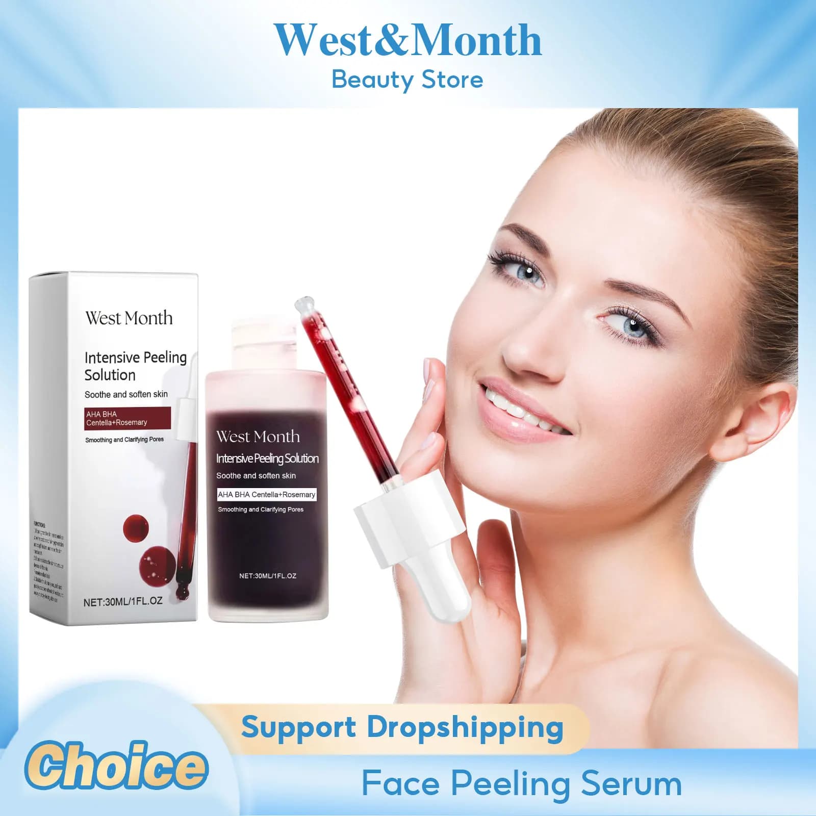 Peeling Siero Viso Acido di Frutta AHA BHA Anti Acne Esfoliante Riparatore Ridurre I Pori Idratante Acido Salicilico Cura Della Pelle Del Viso