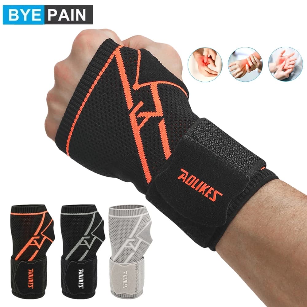 Supporto per Polso, Fascia Compressiva con Cinghie di Sostegno per Fitness, Sollevamento Pesi, Tendinite, Sindrome del Tunnel Carpale