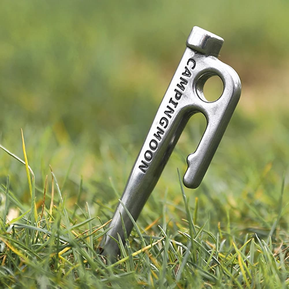 Picchetto per tenda da campeggio Picchetti per tenda resistenti in acciaio inossidabile con gancio Piccolo strumento 20/26/30/35/40 cm per baldacchino per tenda da campeggio