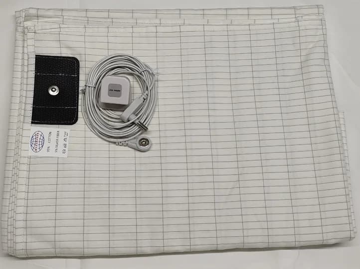 MAXSHARER Grounding Sheet 68*132 cm Silver Fiber Conductive Sheet Organic Cotton Grounding Sheet for Better Sleep