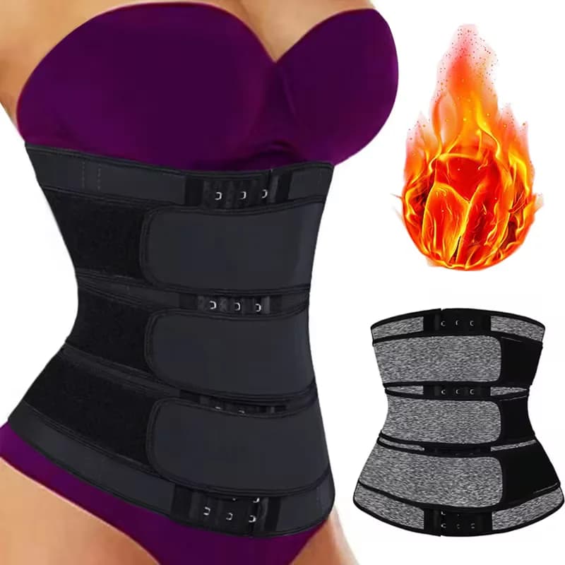 Cintura modellante sportiva da donna regolabile con ganci, effetto sauna, per controllo pancia e vita, ideale per allenamento e fitness