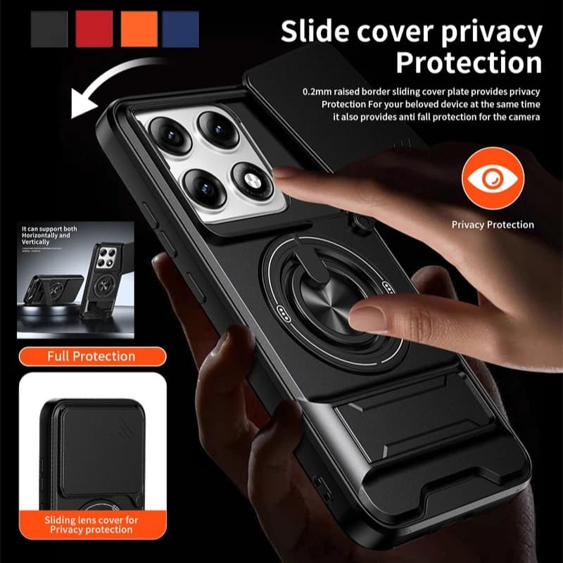 Custodia Protettiva Armor per Motorola Moto Edge 70 Pro con Protezione Lente, Anello Magnetico e Supporto, Cover Posteriore Fundas