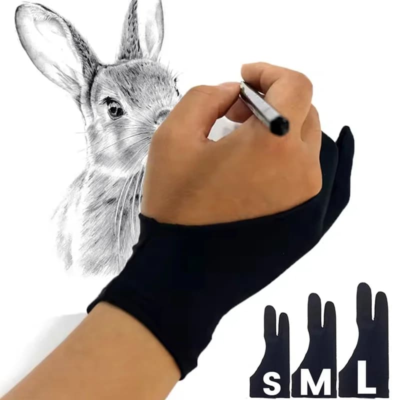 Two-Finger Hand Painting Gloves Anti-touch Tablet Digital Board Screen Gloves Anti-fouling Drawing For Oil Painting Art Supplies