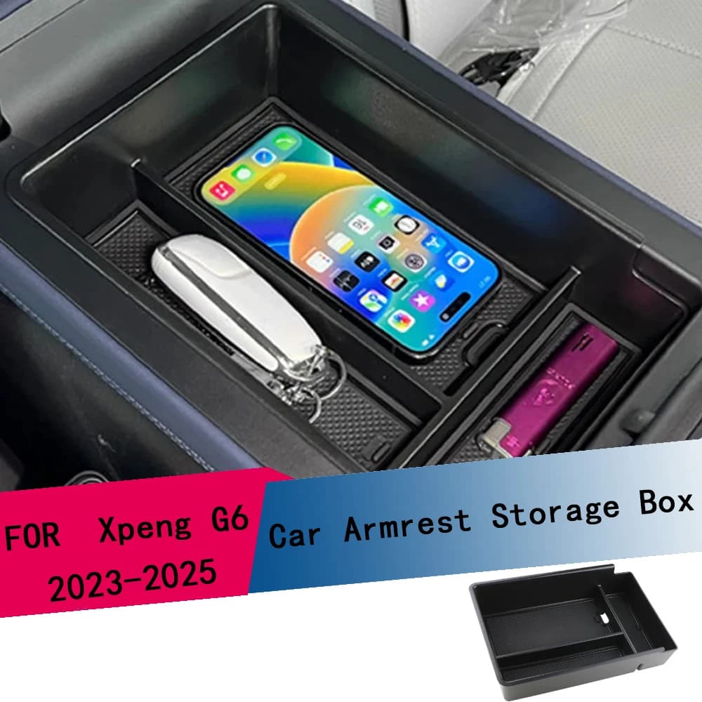 Per Xpeng G6 X Peng: Scatola portaoggetti in ABS per bracciolo, organizer per console centrale, vassoio contenitore, accessori interni