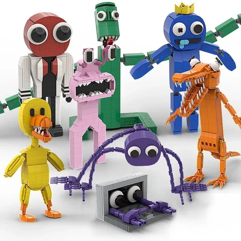 2025 Nuovi blocchi di costruzione RF Blu Rosa Arancione Mostro Cartoon Anime Personaggio del gioco Compleanno Natale Giocattolo Regalo per bambini