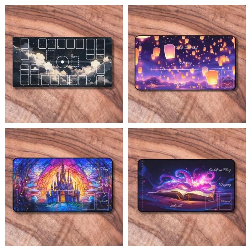 Fashion Lorcana Sea Witch Spell Book Tappetino per mouse a tema Lorcana Tappetino per giochi Castello classico Due giocatori di mostri Tappetino da scrivania grande