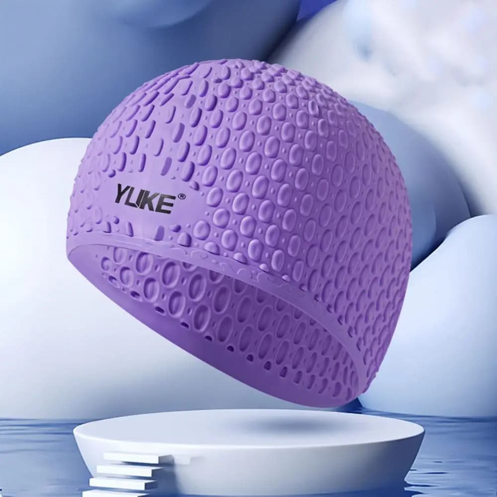 Cuffia da Nuoto in Silicone PU per Sport Acquatici, Tinta Unita, Protezione Orecchie, Cuffia da Nuoto per Bambini, Cappello da Nuoto Grande e Flessibile per Sport Acquatici