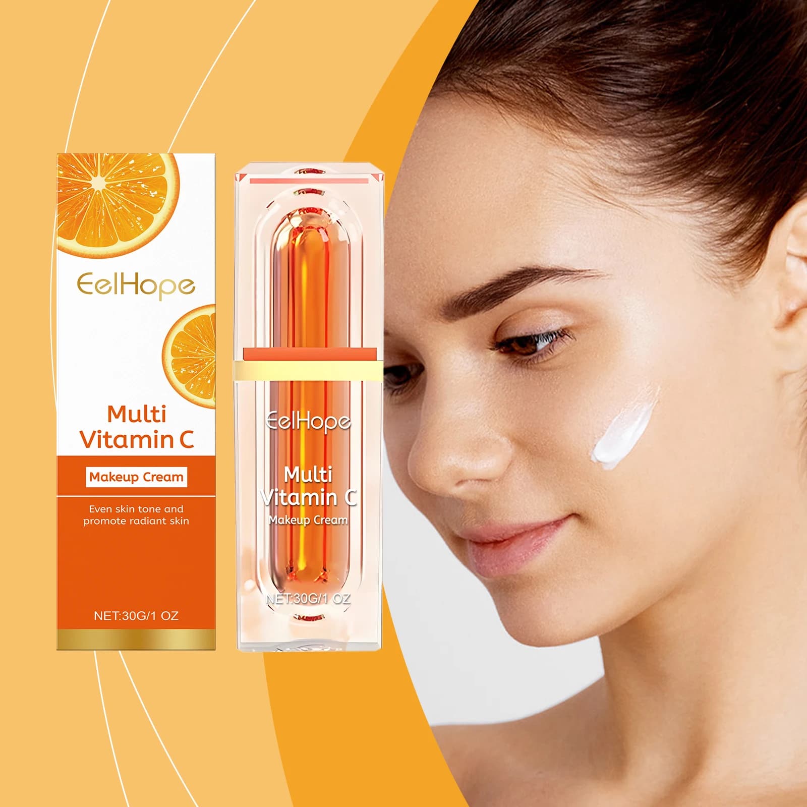 Multi vitamin C makeup cream Enen Skin tone Skin tone Skin glow correction Improve skin barrier Reduces damaged face cream 30g
