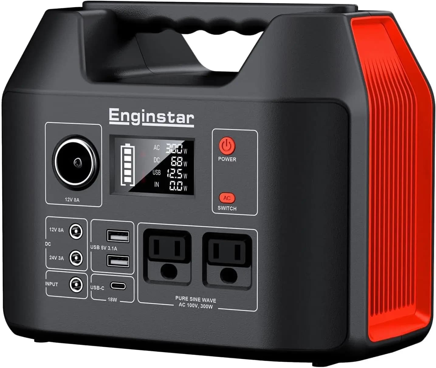 Stazione di Alimentazione Portatile, Generatore Solare 330W (660W di Picco), Power Bank Solare 288Wh, Presa AC a Onda Sinusoidale Pura 120V, Batteria di Backup 78000mAh