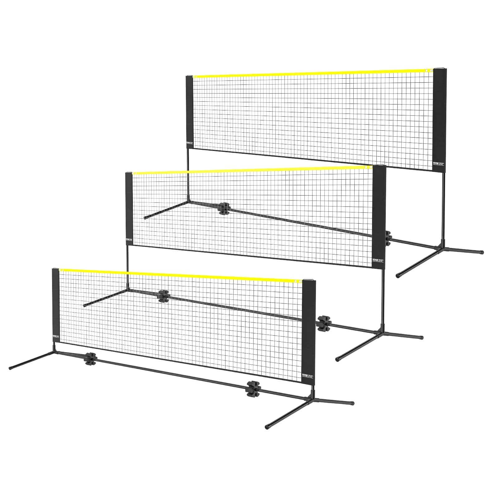 SucceBuy 10-17FT Badminton Network Adjustable Volleyball Network Large and Foldable Pickleball Network Set of Easy Installation Portable Tennis Networks