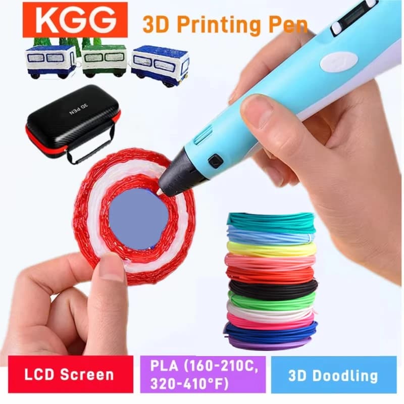 3D Printing Pen 9/50/100/200M Filament PLA LED Display With PU Case Design Pens DIY Stimulating Creativity Toys for Kids Pen 3D