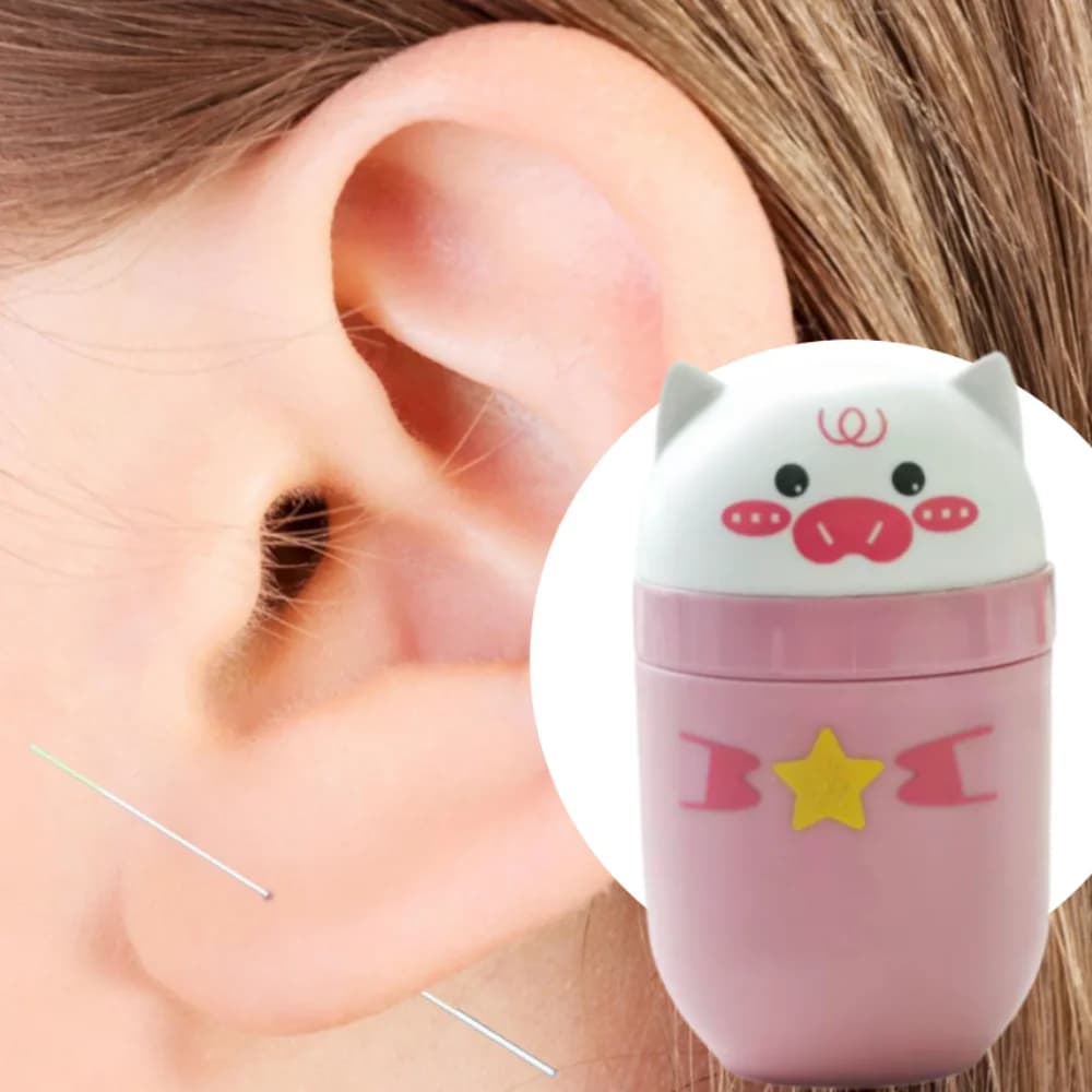 180 Pcs Earrings Hole Cleaner Kit, Ear Piercing Care Odor Removal Cleaning Tool for Girls Women, 20ml Odor Removal Cleaning Solution Ear Punching Floss Pig Shape, Esential Home Ear(Rose Flavor)