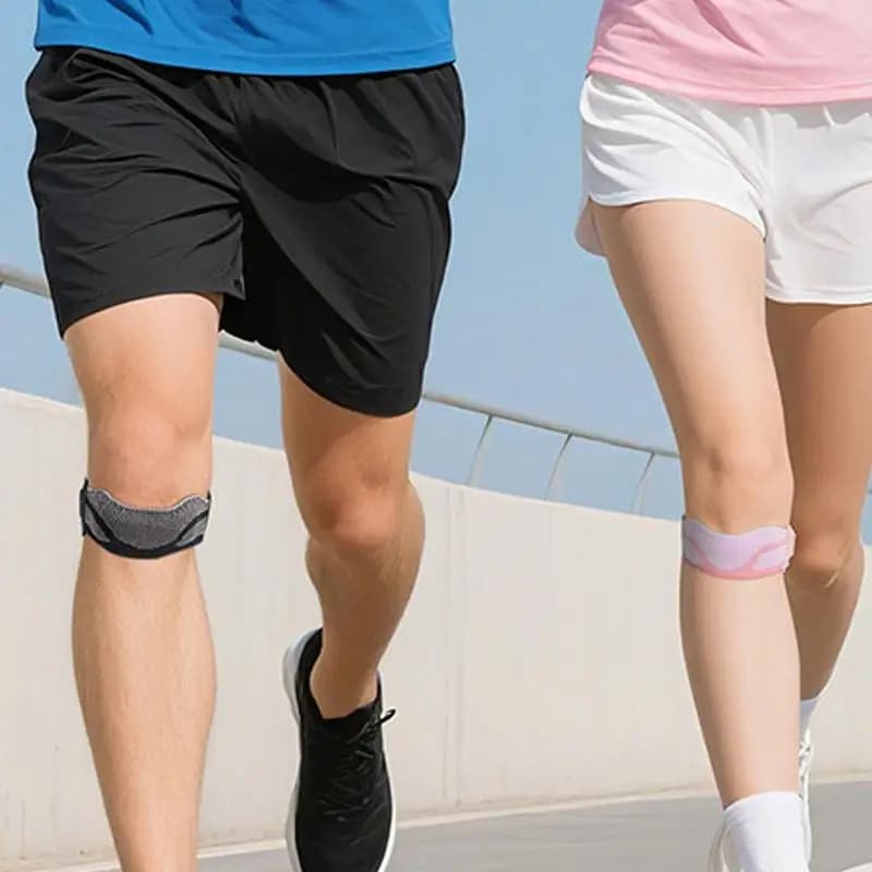 Fascia di supporto stabilizzatrice per tendine rotuleo, fascia per compressione tendine rotuleo, per palestra, tennis, basket, calcio, allenamento