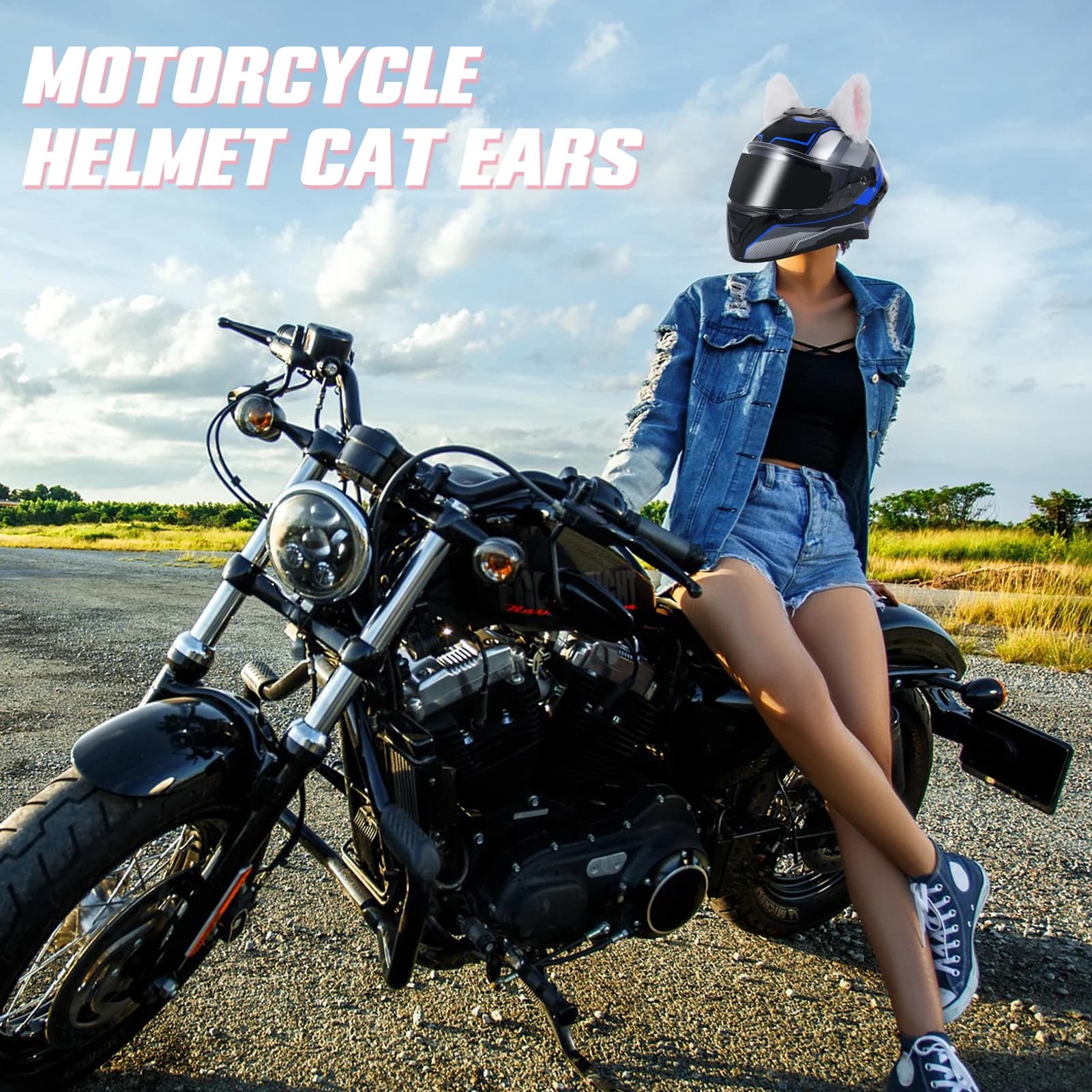 Cat Earrings for Motorcycle Helmet, Accessories Snowboard Helmets, Skiing and Cycling