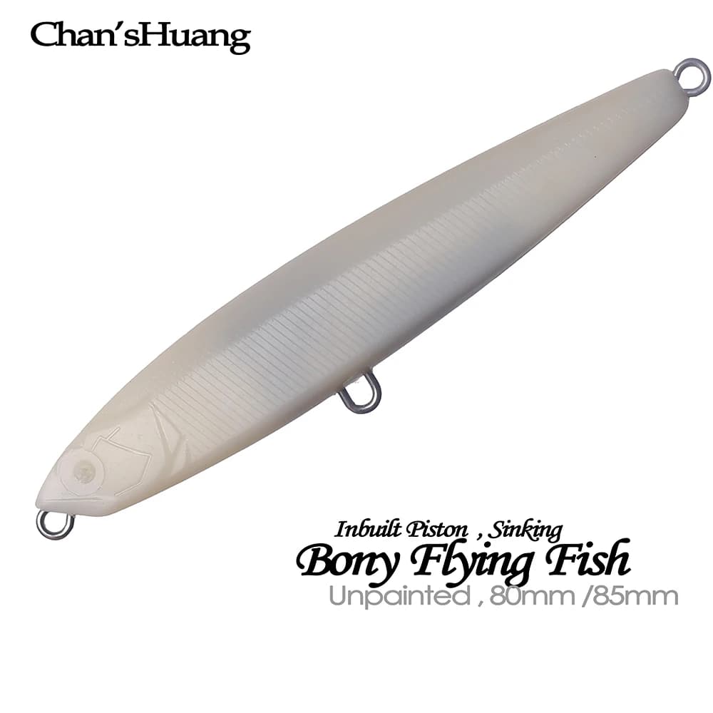 Chan'sHuang 20 pcs unpainted empty spaces bait 8/8.5cm integrated piston along Cast pencil walk the dog pattern of artificial fishing call