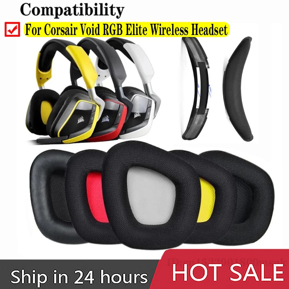 Memory Foam ear cushion cover for Corsair Void Pro Elite RGB gaming headphones Wireless earphones