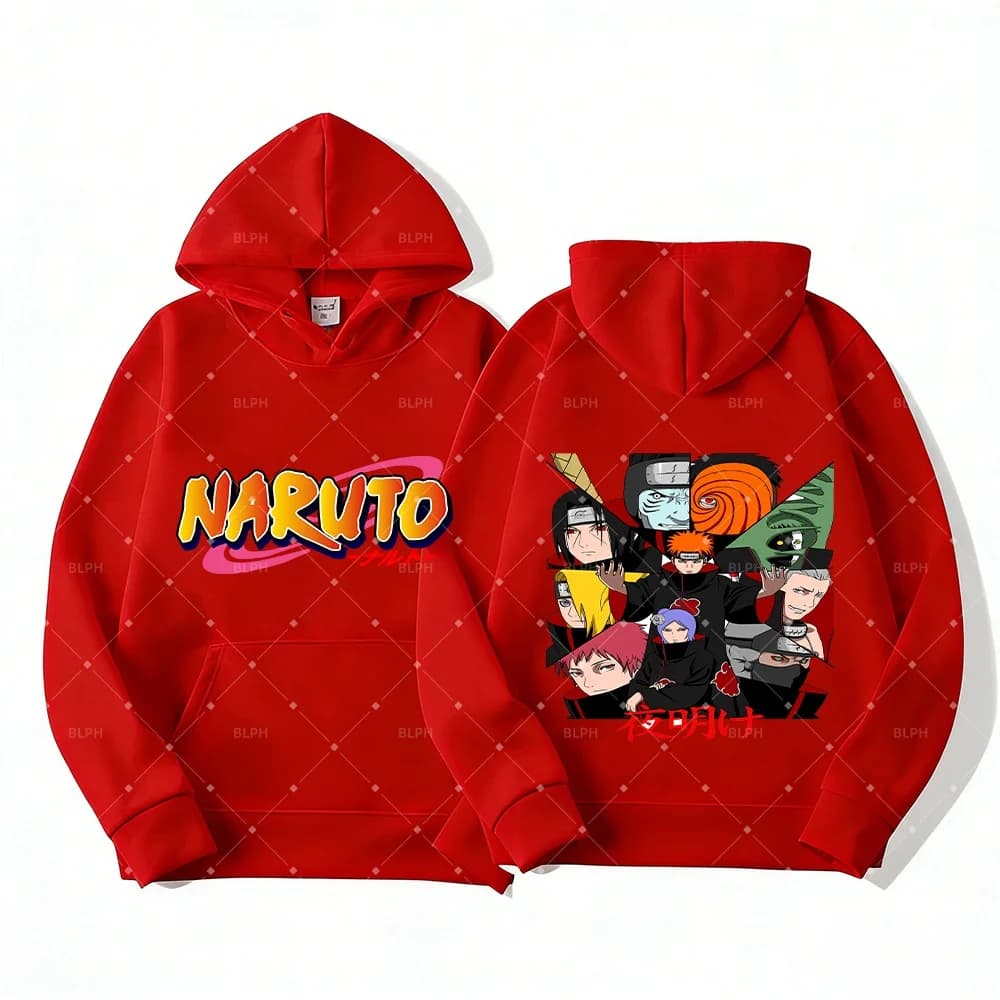 Felpa con Cappuccio Boruto Naruto per Famiglia, Abbinata Genitore-Figlio, per Appassionati di Anime con Design Elegante