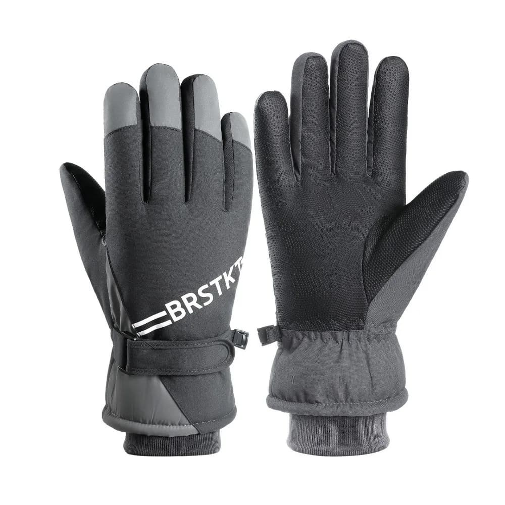 Warm Waterproof Ski Gloves Windproof Touch Screen Motorcycle Gloves Fleece Lined Adjustable Cuff Snow Gloves Outdoor Sports
