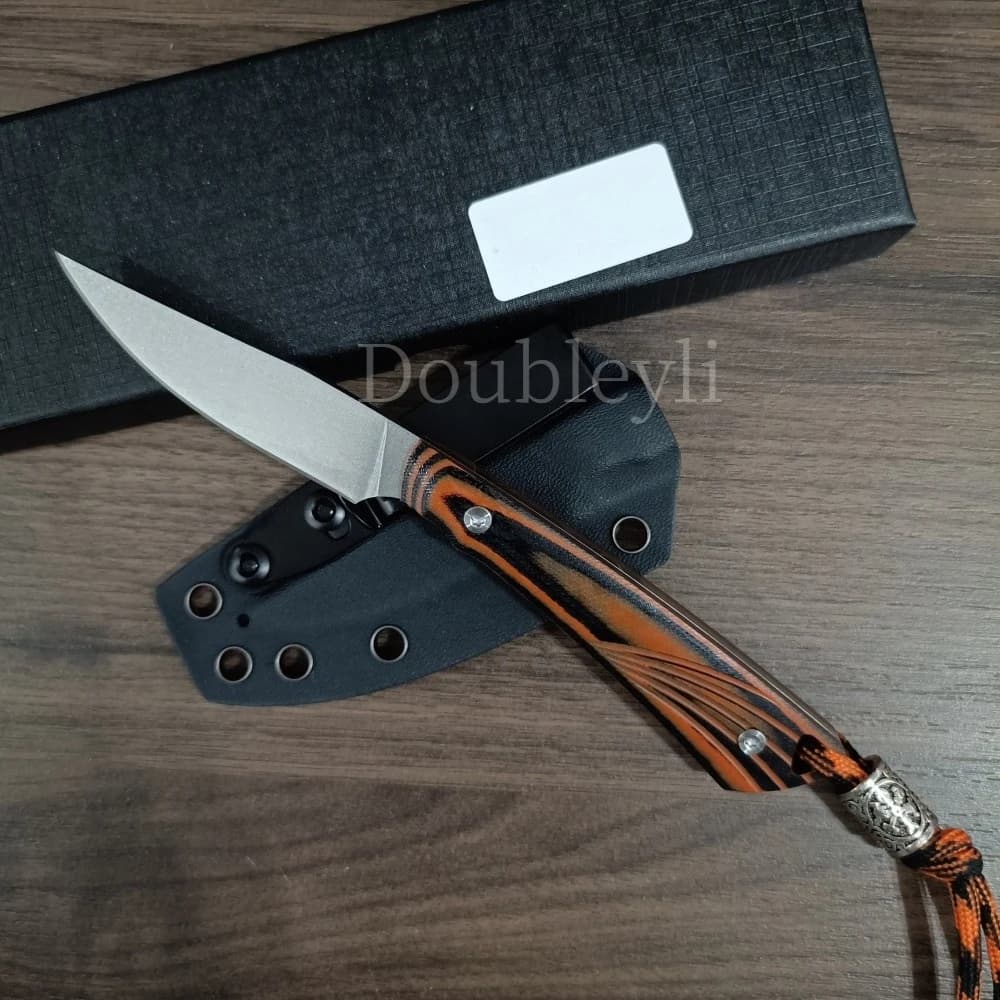 Coltello Dritto da Esterno ad Alta Durezza con Fodero K - Coltello Anti-Gelo Leggero EDC per Campeggio, Coltello da Frutta, Coltello da Cucina Domestico