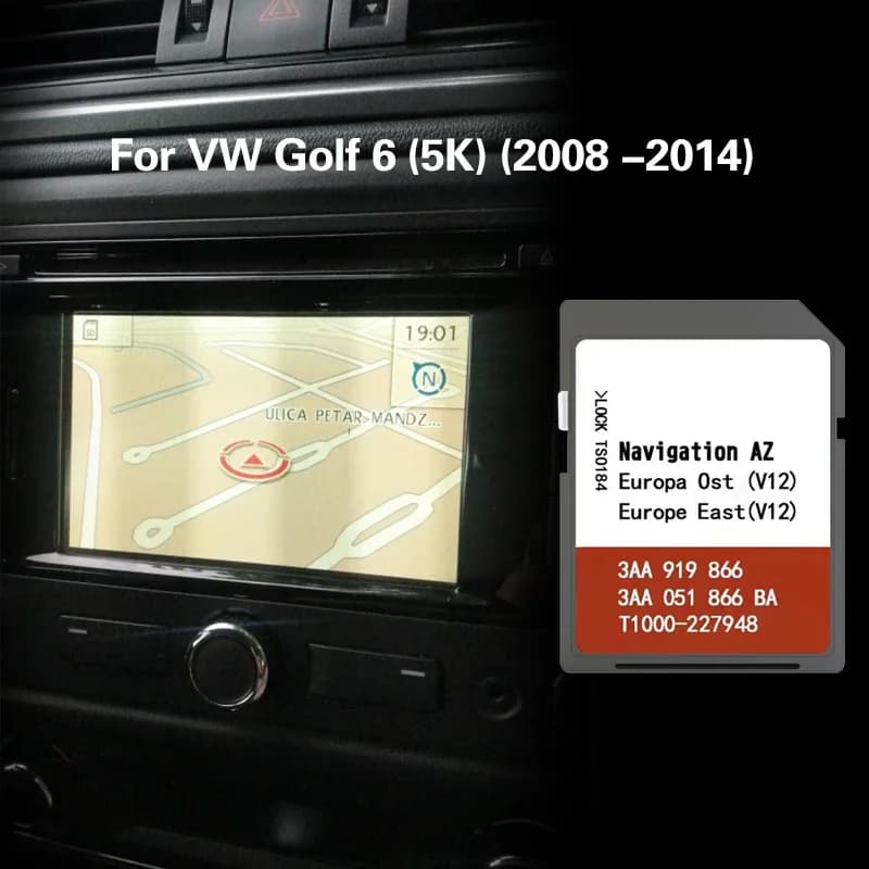 per VW Golf 6 (5K) (2008 -2014) AZ V12 EAST OST Mappa Scheda di memoria di navigazione SD