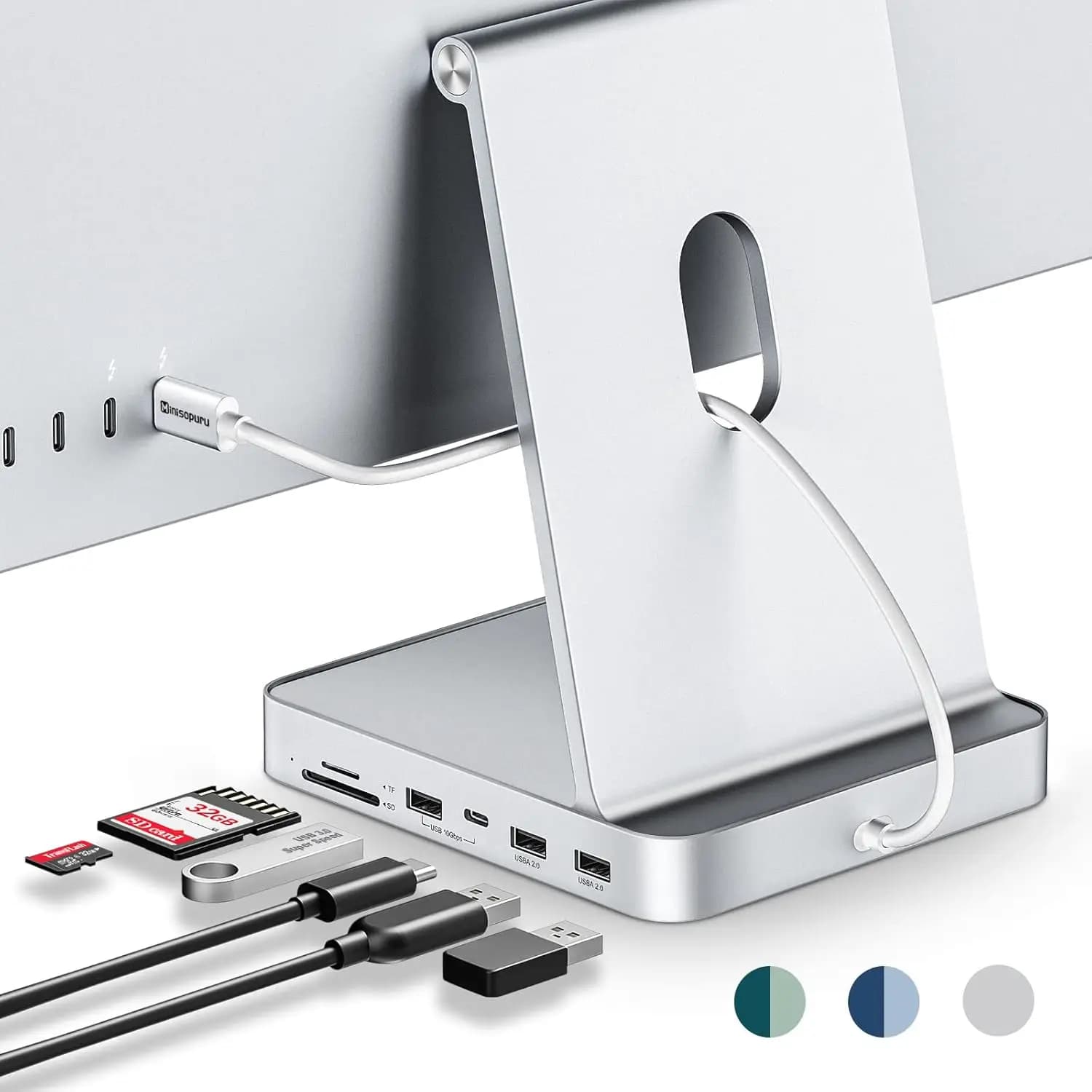 Hub USB C per iMac 24 pollici 2021-2024, Supporta SSD M.2, Adattatore 7-in-1 con Porte USB A/C