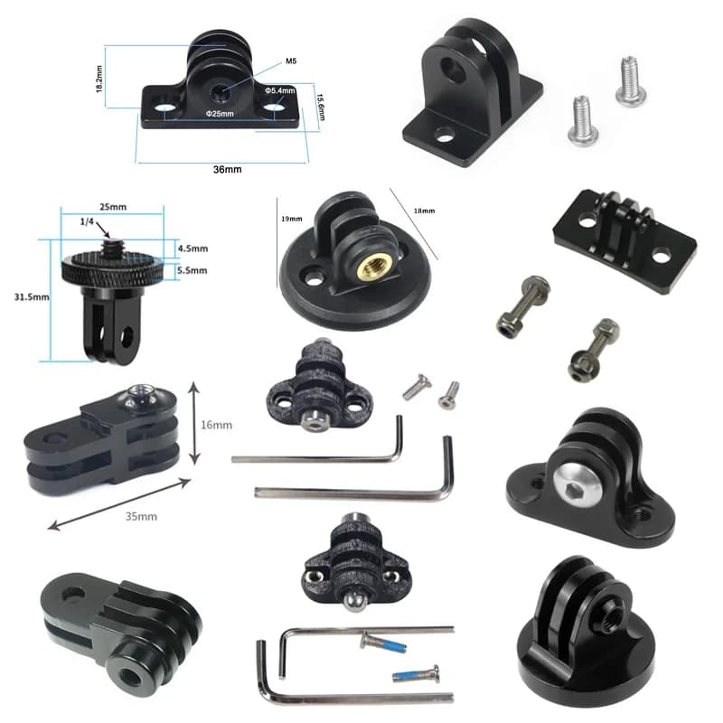 1x Mini treppiede estensione connettore bici adattatore supporto sedile fisso Base per GoPro 13 12 11 Insta360 One X Yi Action Camera
