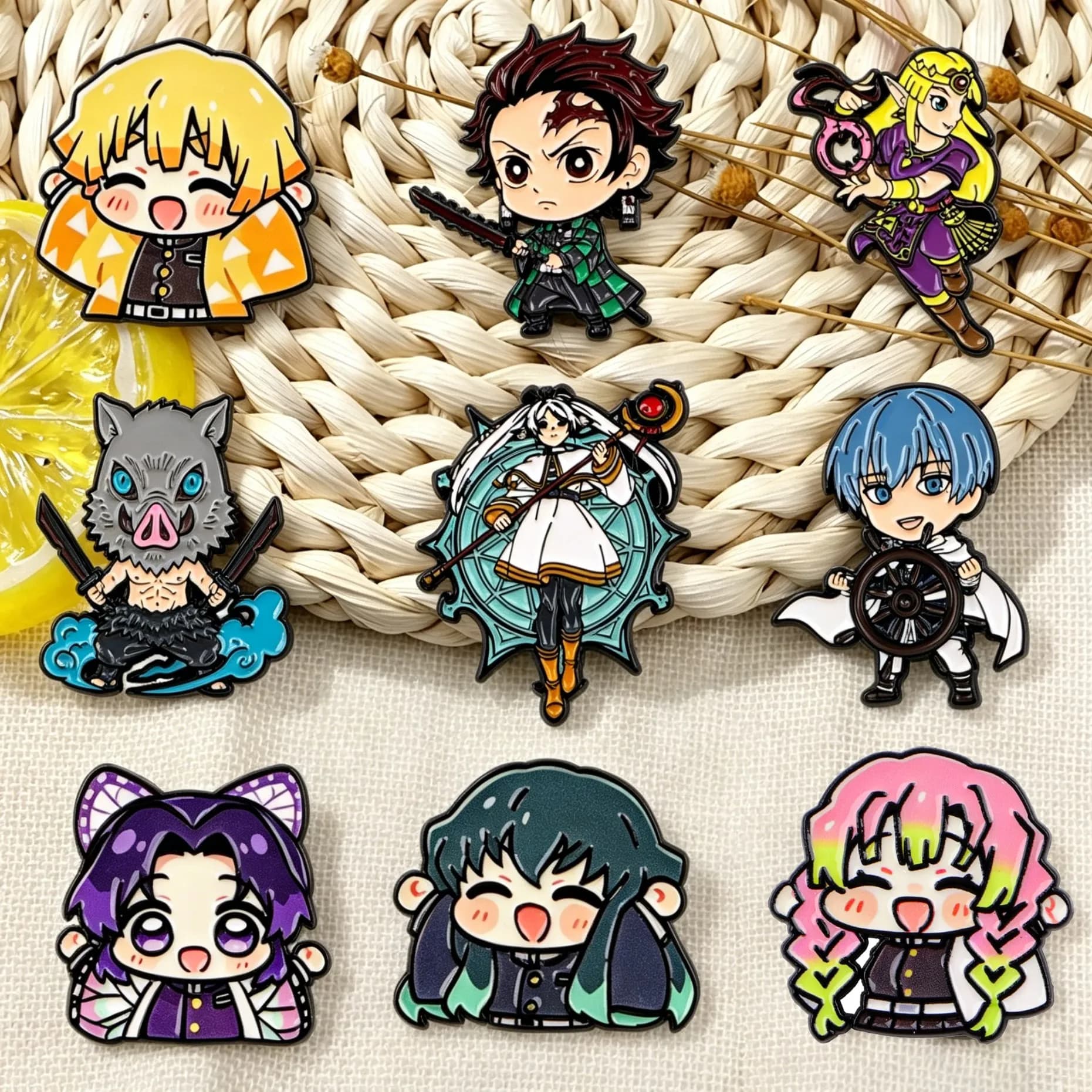 Anime Figures Enamel Pin Manga Badge On Backpack Lapel Pins Cute Brooches for Jackets Cosplay Accessories Gift Toys