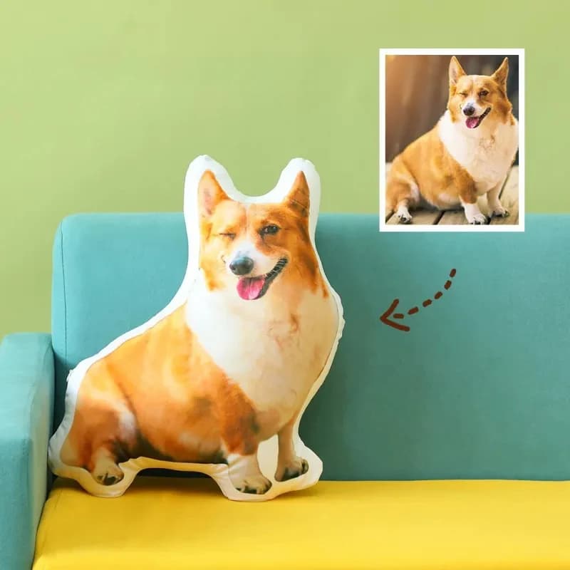 Cuscino Personalizzato con Foto di Animali Domestici, Cuscino con Volto di Animale Personalizzato, Cuscino Ritratto 3D