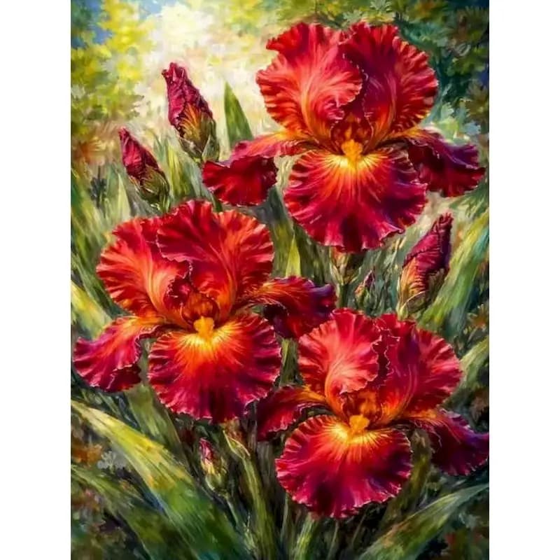 GATYZTORY Paint By Numbers Hand Painting Acrylic on Canvas Paints Red Flower Acrylic Paint Home Decor Gift Digital Oil Number