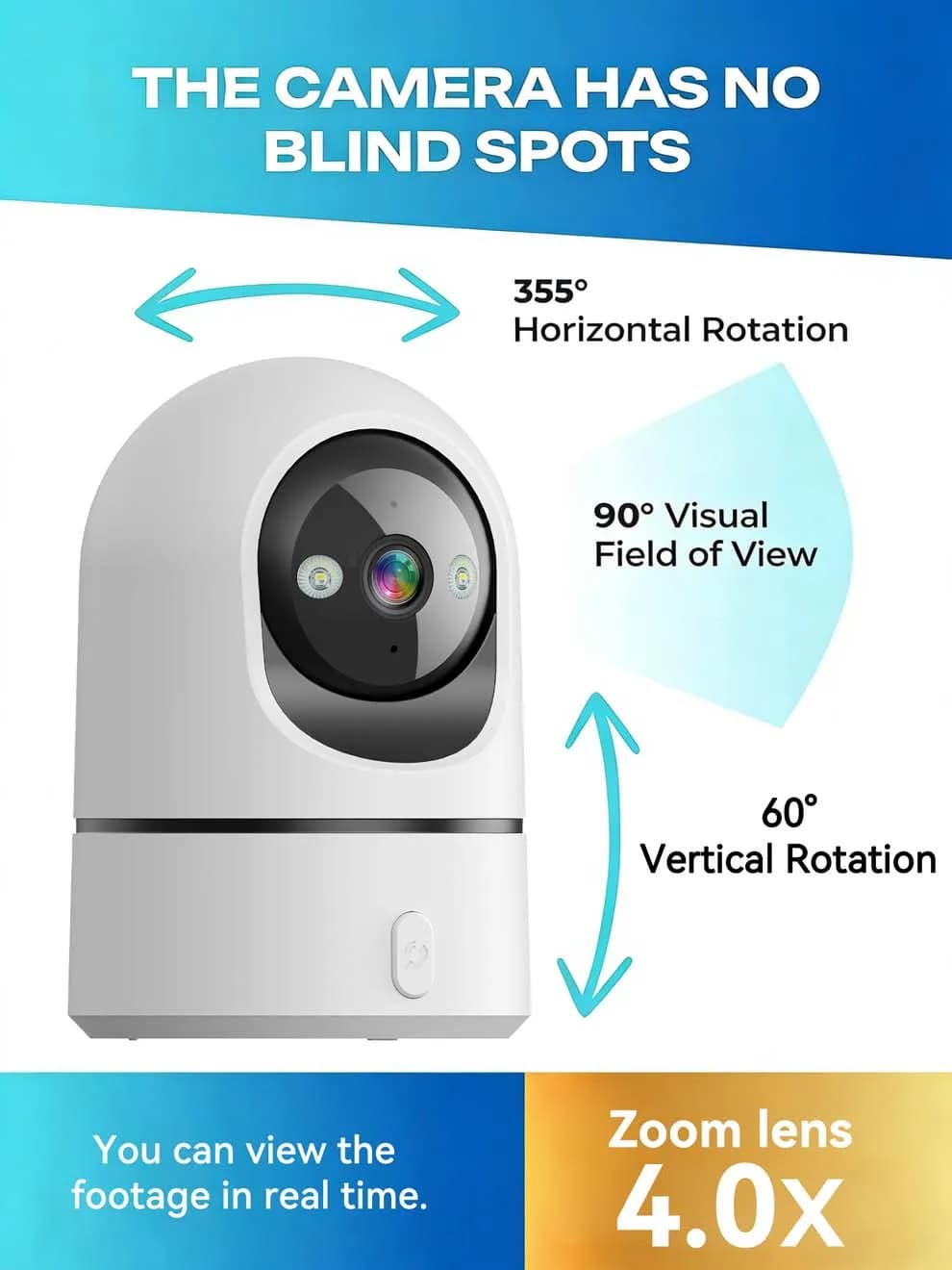 PEGATAH 5MP Baby Monitor 2.4G WiFi Telecamera di Sicurezza PTZ per Interni 355 ° Rilevamento Umano, Chiamata con un Solo Tocco, Visione Notturna