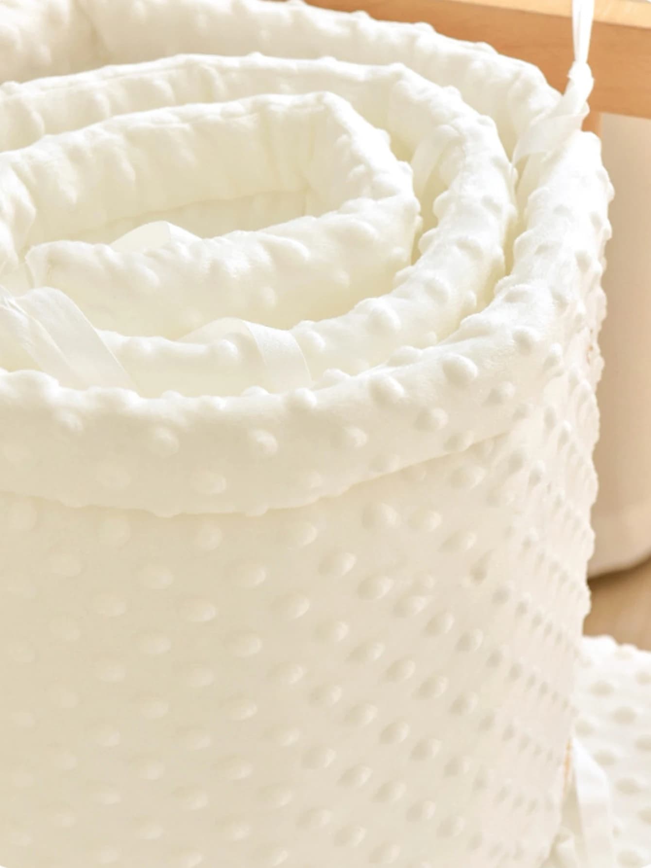 Bean Velvet Pure White Baby Crib Bumper 60/120/200/240cm Multi-Size Newborn Anti-Collision Soft Bed Guard Mattress Protector Cushion Cover