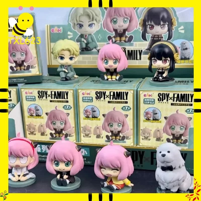 EAKI Authentic Spy Family Anya Sitting Series Blind Box Mini Toy Figure Cartoon Character Desktop Decor Cute Doll Collectible