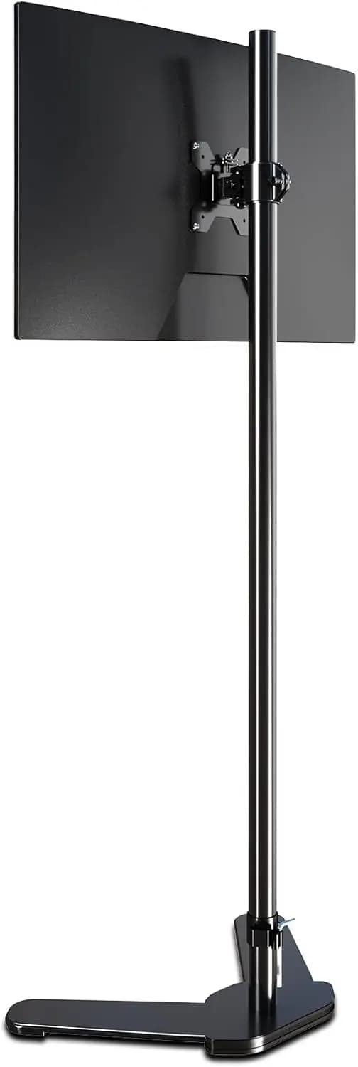 Supporto singolo per monitor alto, supporto per computer extra lungo con asta da 47 pollici, supporto da pavimento autoportante per schermi da 13-27 pollici