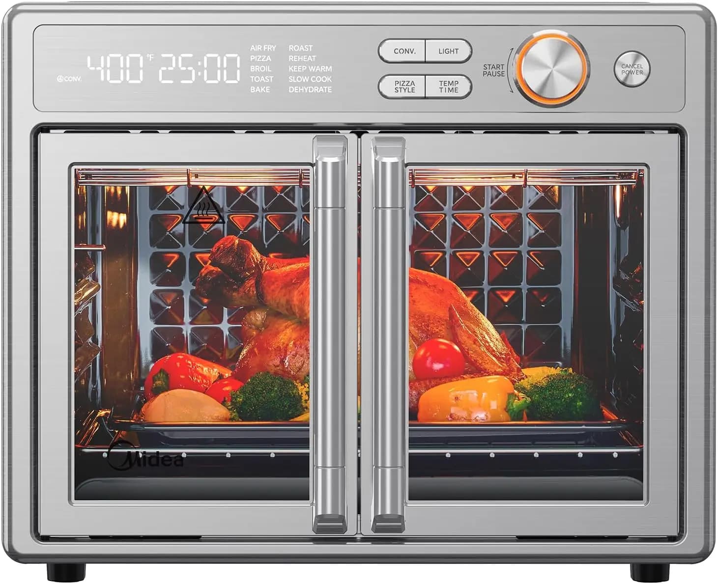 Forno Combinato Flexify Pro 10+4 con Funzione Friggitrice ad Aria, Cottura con Grafene Juicy-Lock, Forno da Banco con Porta Francese, 450 ° F Flash Air Fry