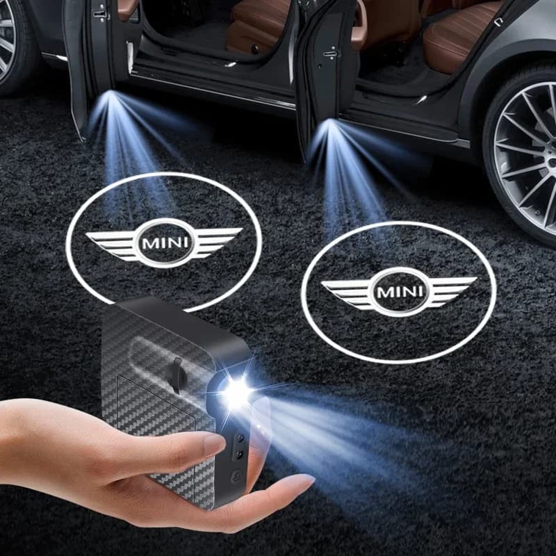 1/2 pz Luci LED di benvenuto con logo proiettato laser per portiera auto, HD, per Mini Cooper R50 R52 R53 R55 R56 R57 R58 R59 R60