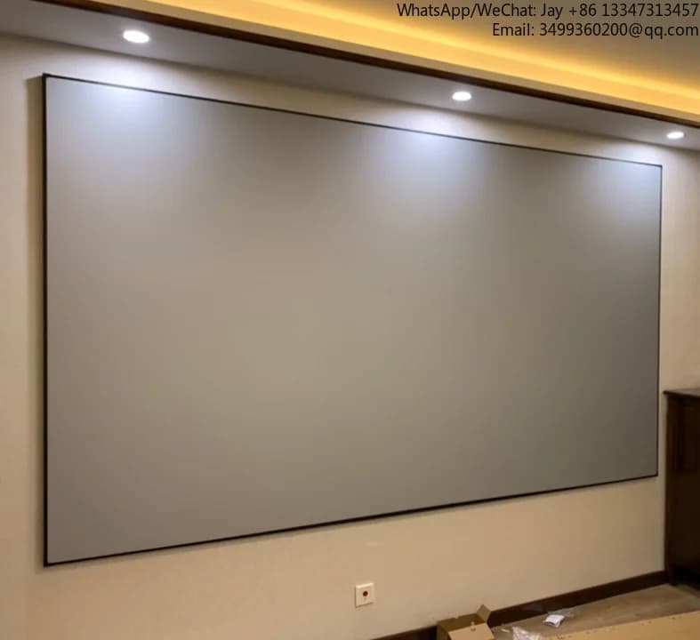 Y-100 pollici CBSP PET Crystal 4K UST ALR Schermo per proiettore Cornice fissa Schermo per proiezione con luce ambientale a lancio ultra corto
