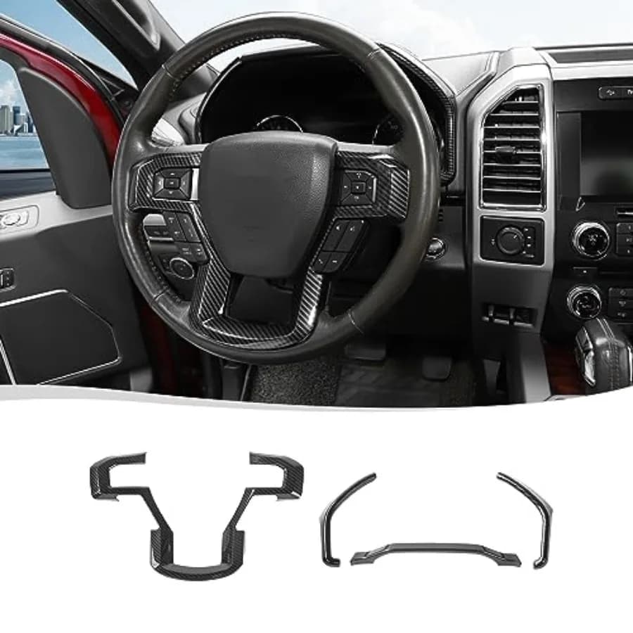 Copertura del pannello centrale del volante con rivestimento del cruscotto compatibile con Ford F-150 2015-2020 ed Expedition 2018-2021