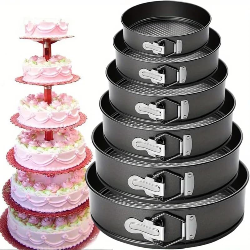 Carbon steel non-stick cake with removable bottom, ideal for cheesecake and bread oven and air fryer, safe cooking tool