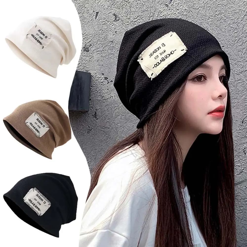 Hip hop Elastic All-match Korean Style Solid color Women Beanie Knitted Hat Men Skull cap Stacking bonnet