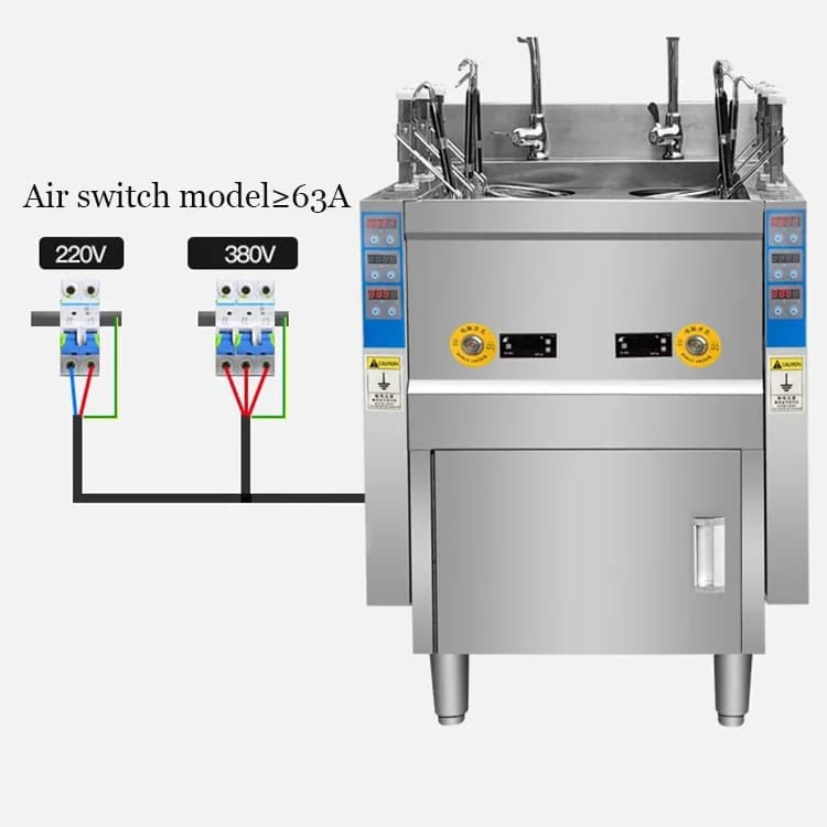 z 6 teste Attrezzatura da cucina commerciale automatica Fornello per ramen Fornello bollente per pasta Macchina per pasta