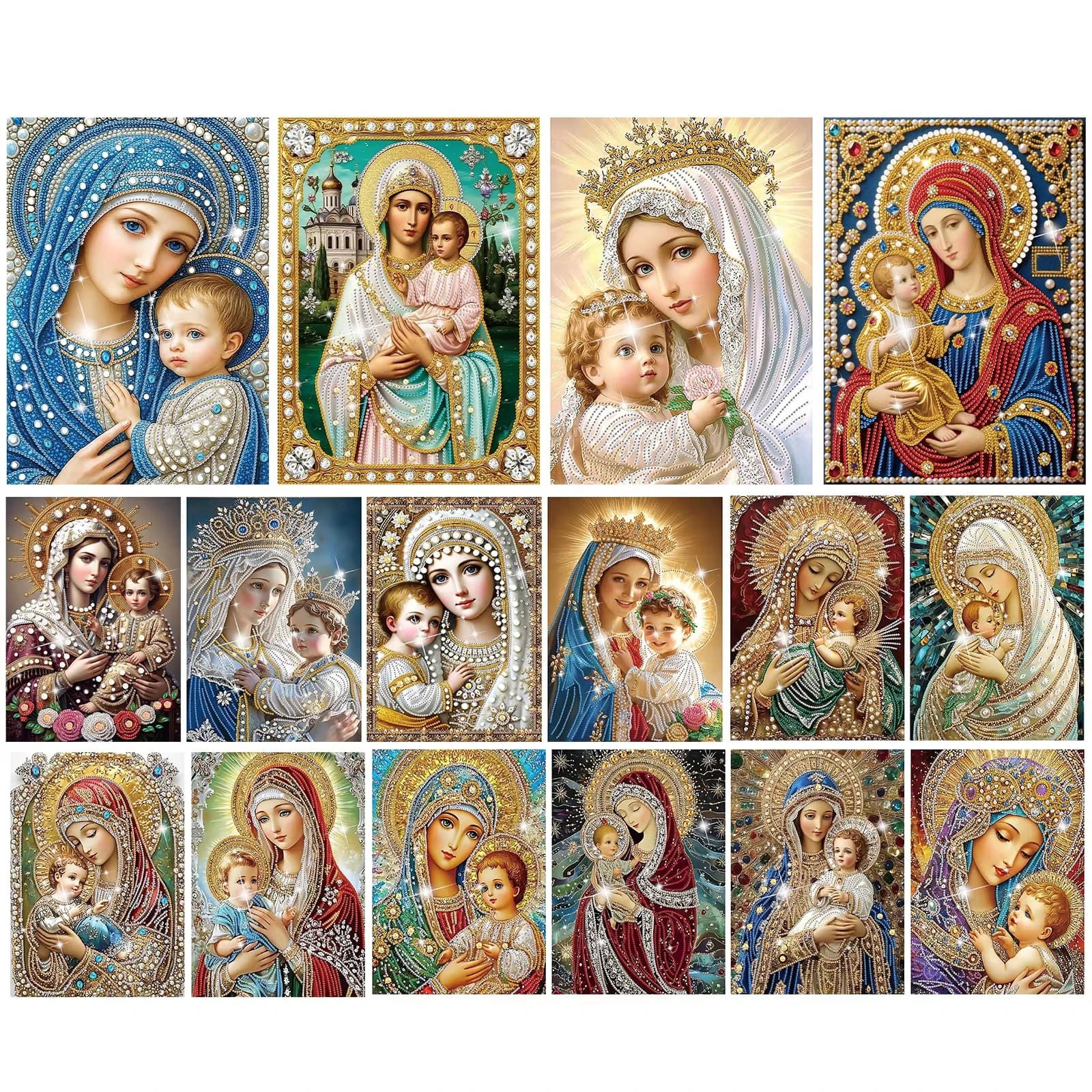Dipinto Diamantato 5D Fai-da-te Parziale della Vergine Maria per Adulti/Principianti, Idea Regalo, Decorazione Casa 30x40cm