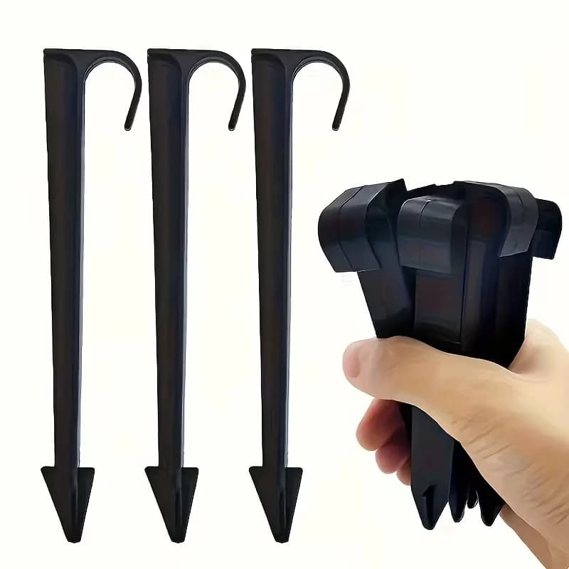 20/40 Pezzi Picchetti Neri in PE per Linea di Delimitazione Giardino e Prato, Chiodi di Ancoraggio per Esterni e Campeggio, Accessori per Robot Rasaerba