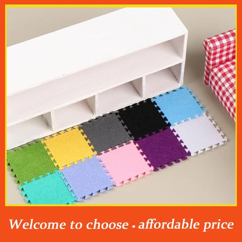 *6Pcs cute 1:12Dollhouse Miniature Rug Carpet Multicolor Mat Carpet House Living Room Furniture Living Scene Decor Toy