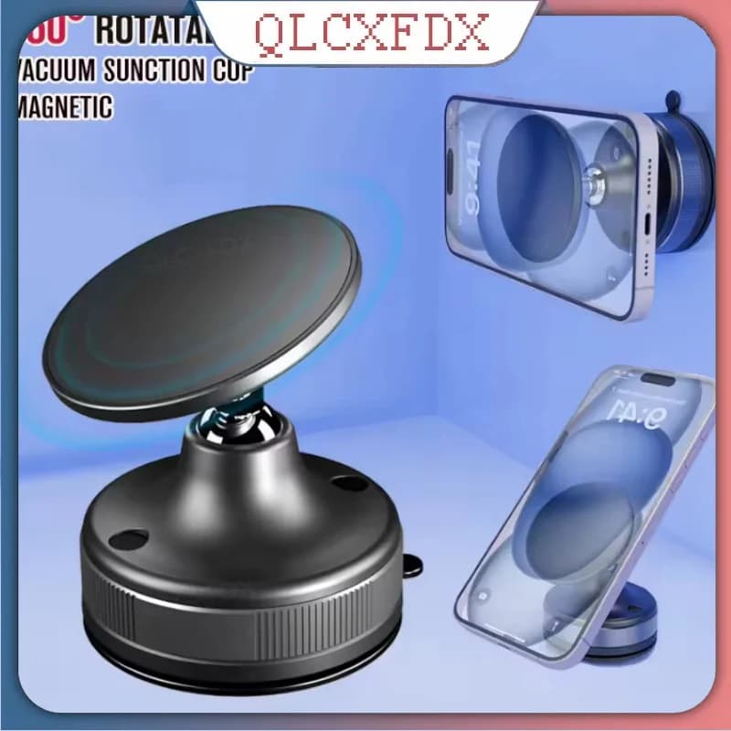 Smart Vacuum Suction Cup Car Phone Holder 360° Rotation Magnetic Phone Bracket For Iphone 16 15 14 Universal Mobile Phone Stand